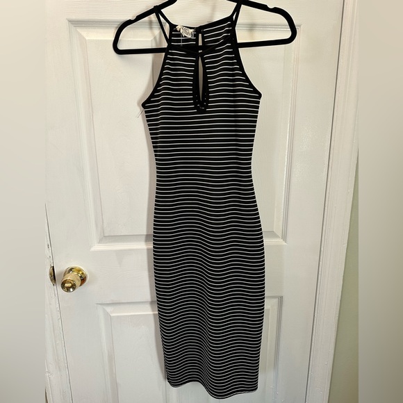 Striped Midi Body Con Dress - Picture 1 of 2